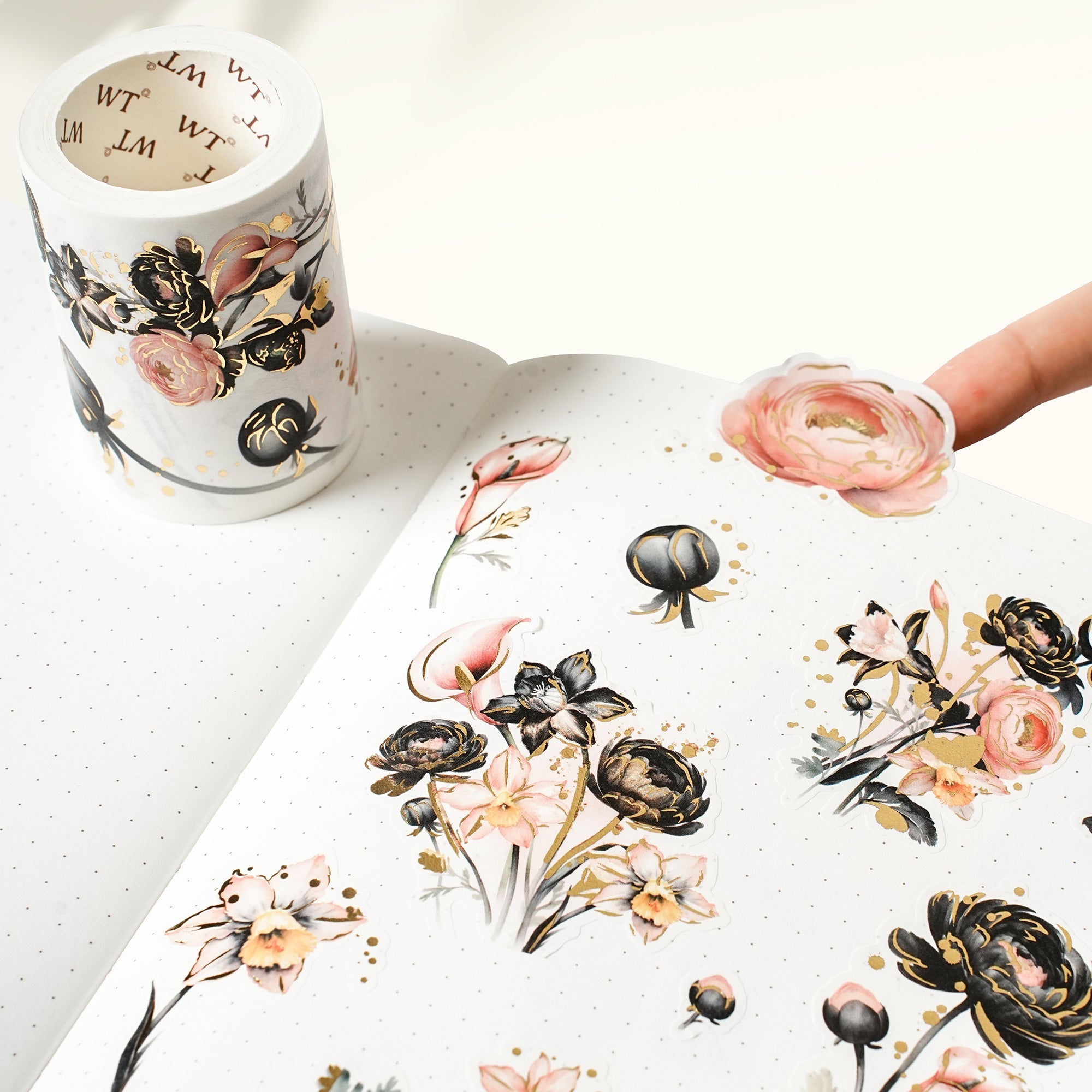Auric Rose Washi Tape Sticker Set (GILDED)