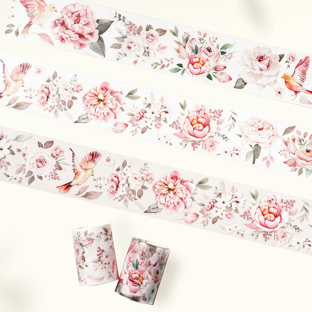 Pre-cut Pink Velvet Wide Washi/PET Tape