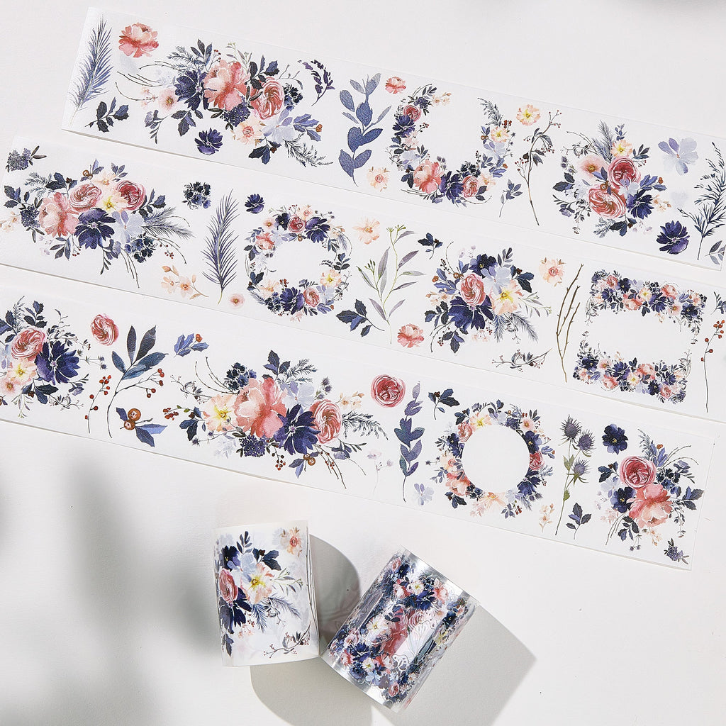 Pre-cut Frosty Rose Wide Washi/PET Tape
