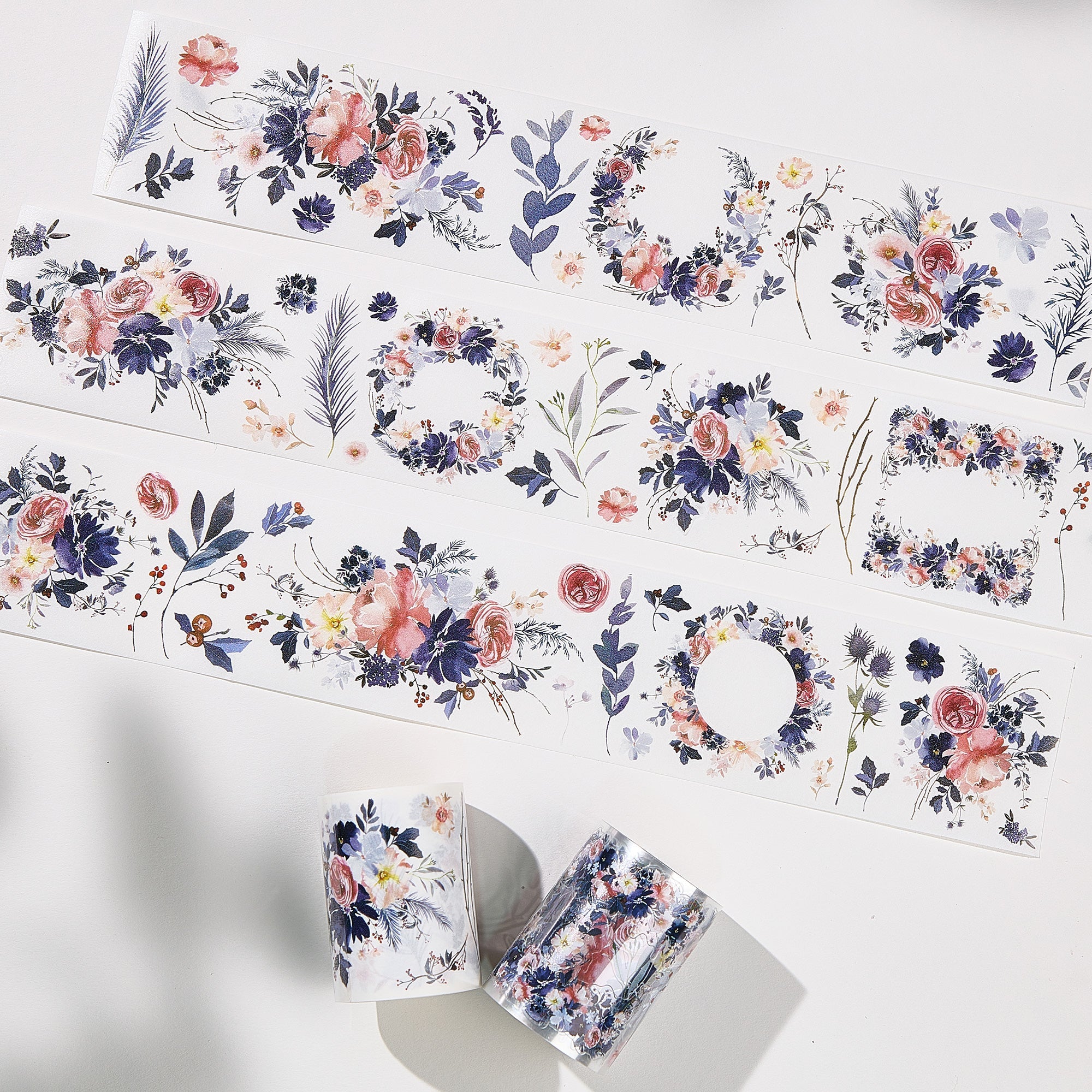 Pre-cut Frosty Rose Wide Washi/PET Tape