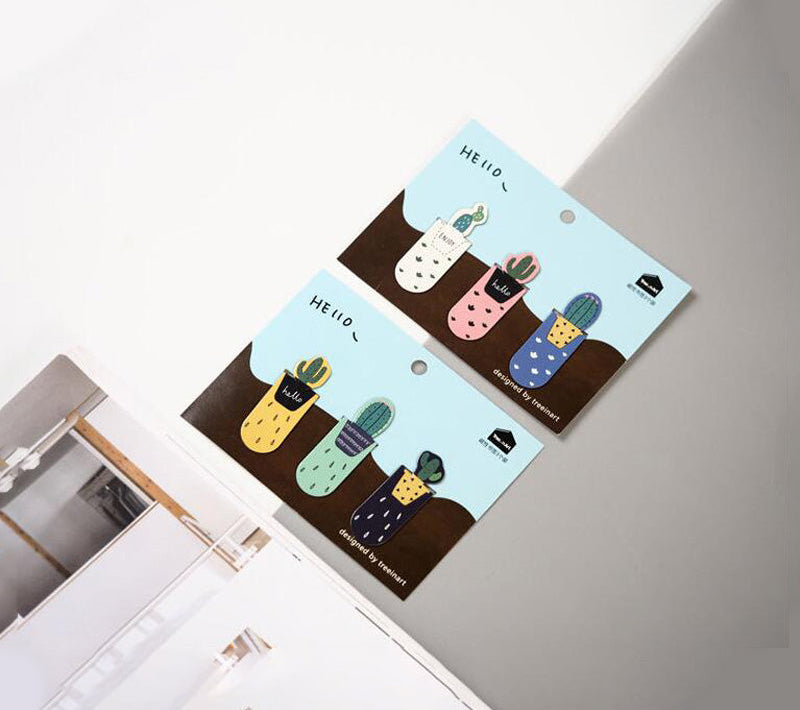 Cactus Magnetic Bookmark Set