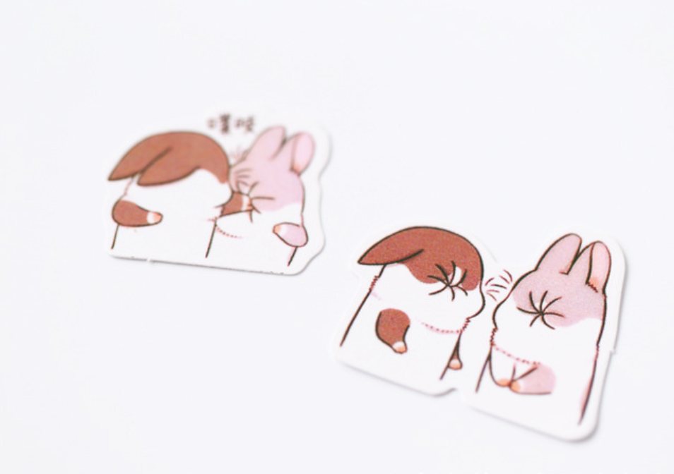 Chubby Rabbit Stickers Set