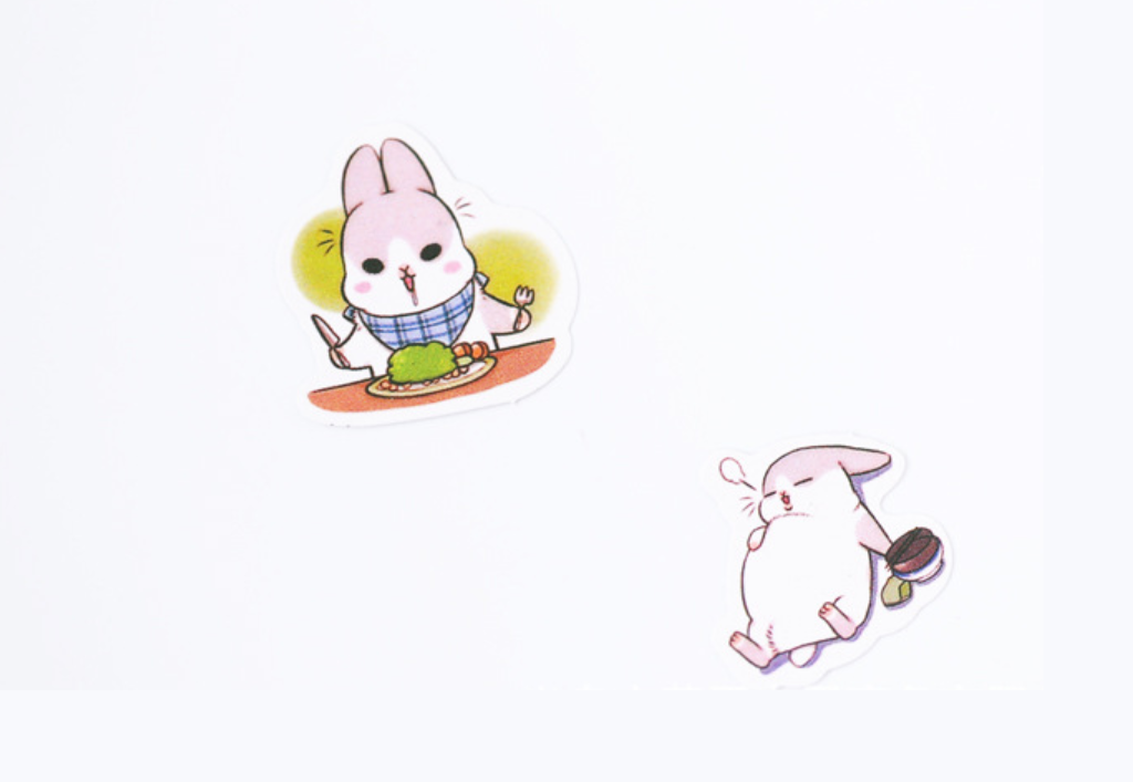 Chubby Rabbit Stickers Set