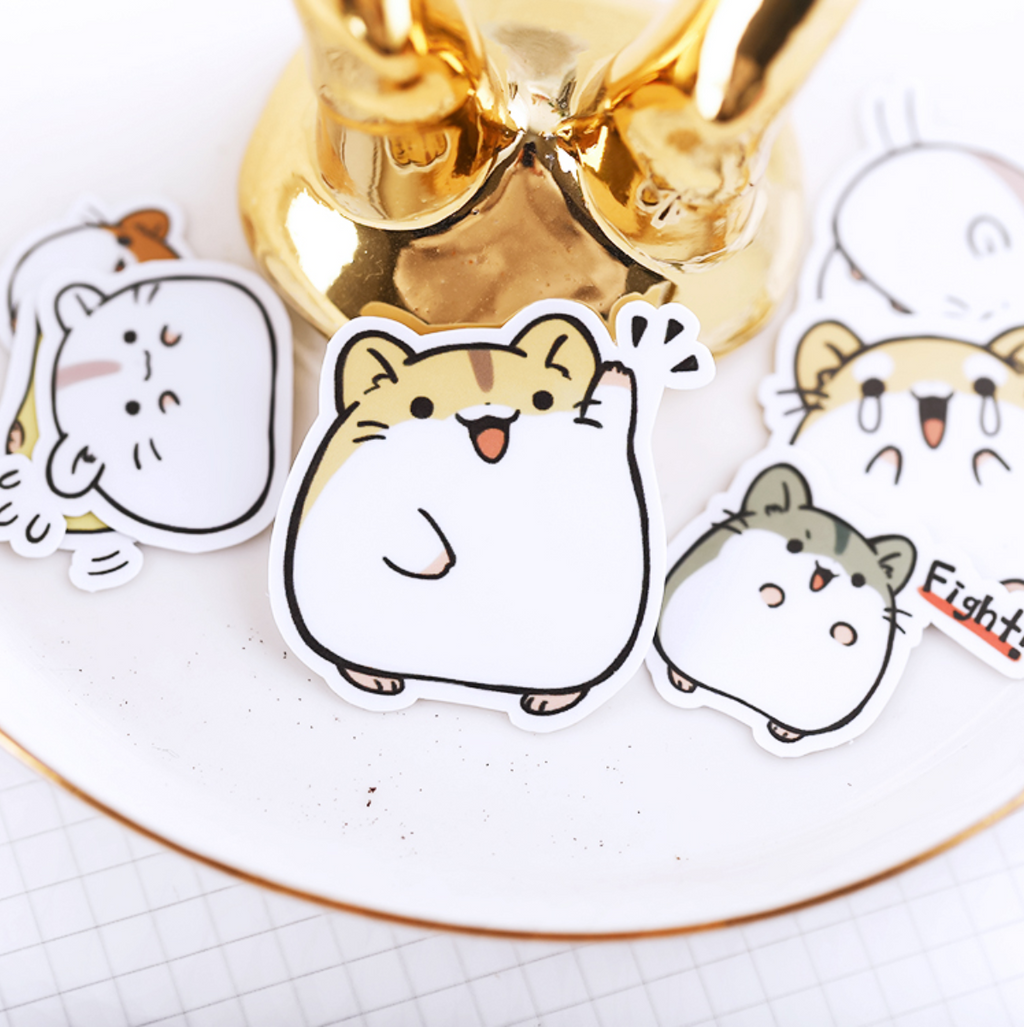 38 Pcs Kawaii Japanese Hamster Stickers