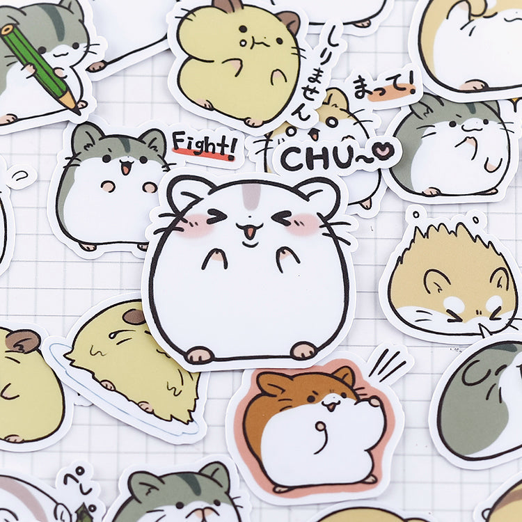 38 Pcs Kawaii Japanese Hamster Stickers