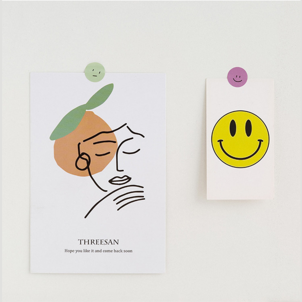 Colorful Emoji Dot Stickers - Brown