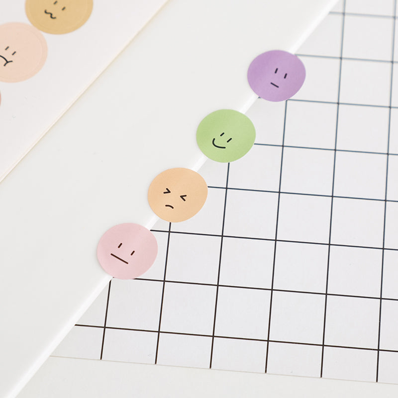 Colorful Emoji Dot Stickers - Brown