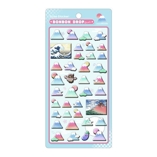 Bonbon Drop Japanese Pattern Puffy Stickers