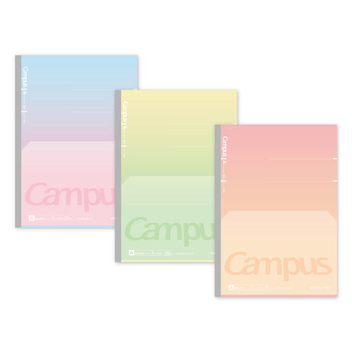 Campus Flat Kimochii Positive & Relax Notebook 3-Pack [LIMITED] (Kokuyo)
