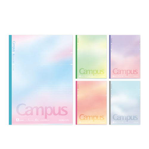 Campus Positive & Relax Gradient Notebook 5-Pack [LIMITED] (Kokuyo)