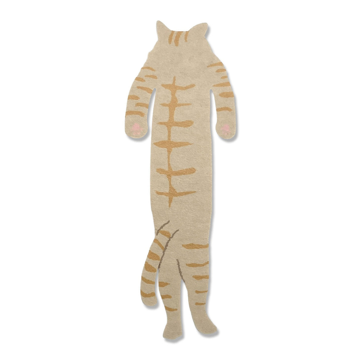Back of the Chatora bookmark showing the arched cat back, tail and paw pads