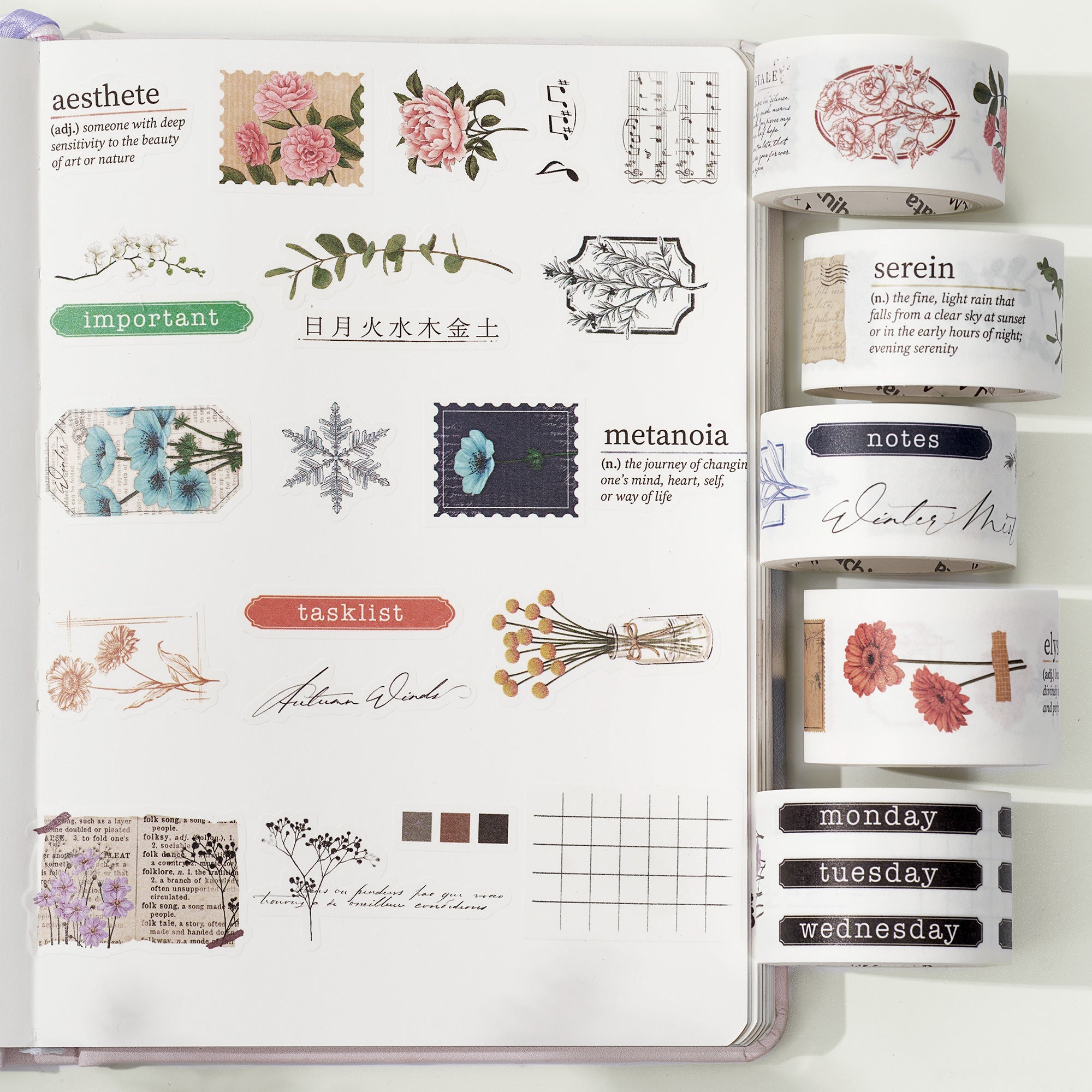 Seasonal Splendor Washi Tape Sticker Set