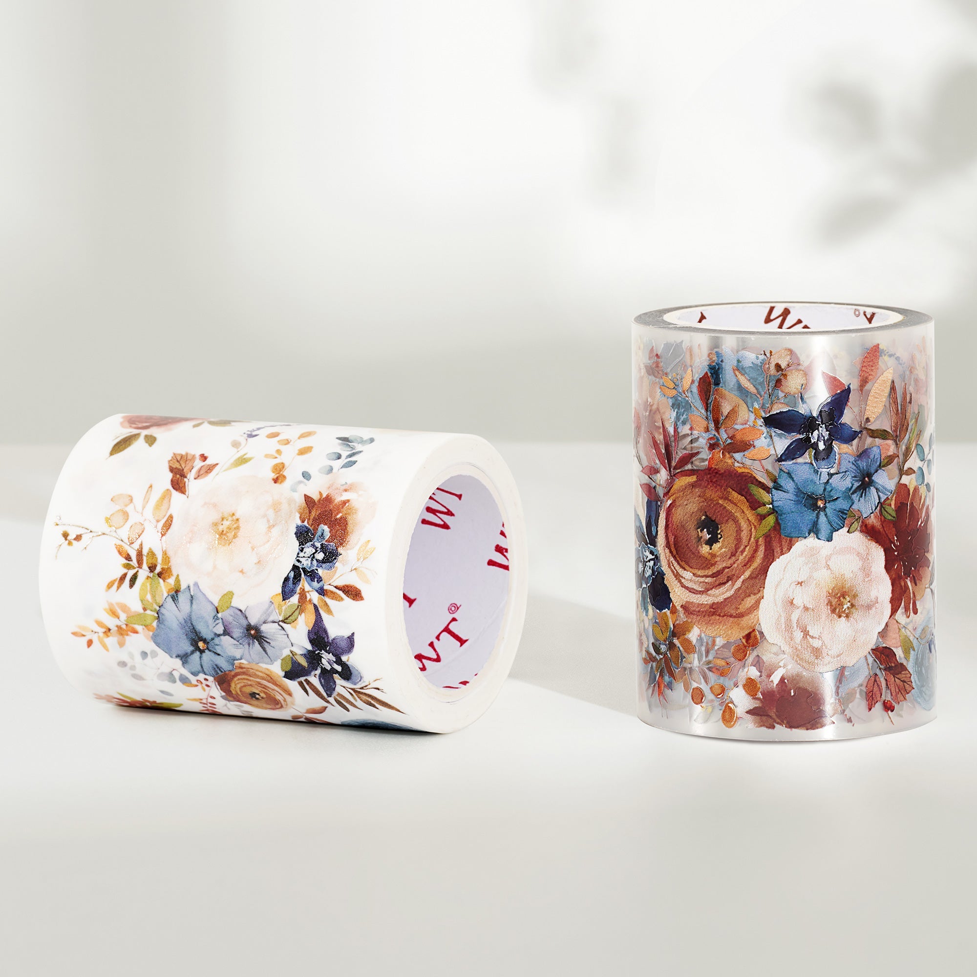 Dusty Blue & Cinnamon Wide Washi/PET Tape