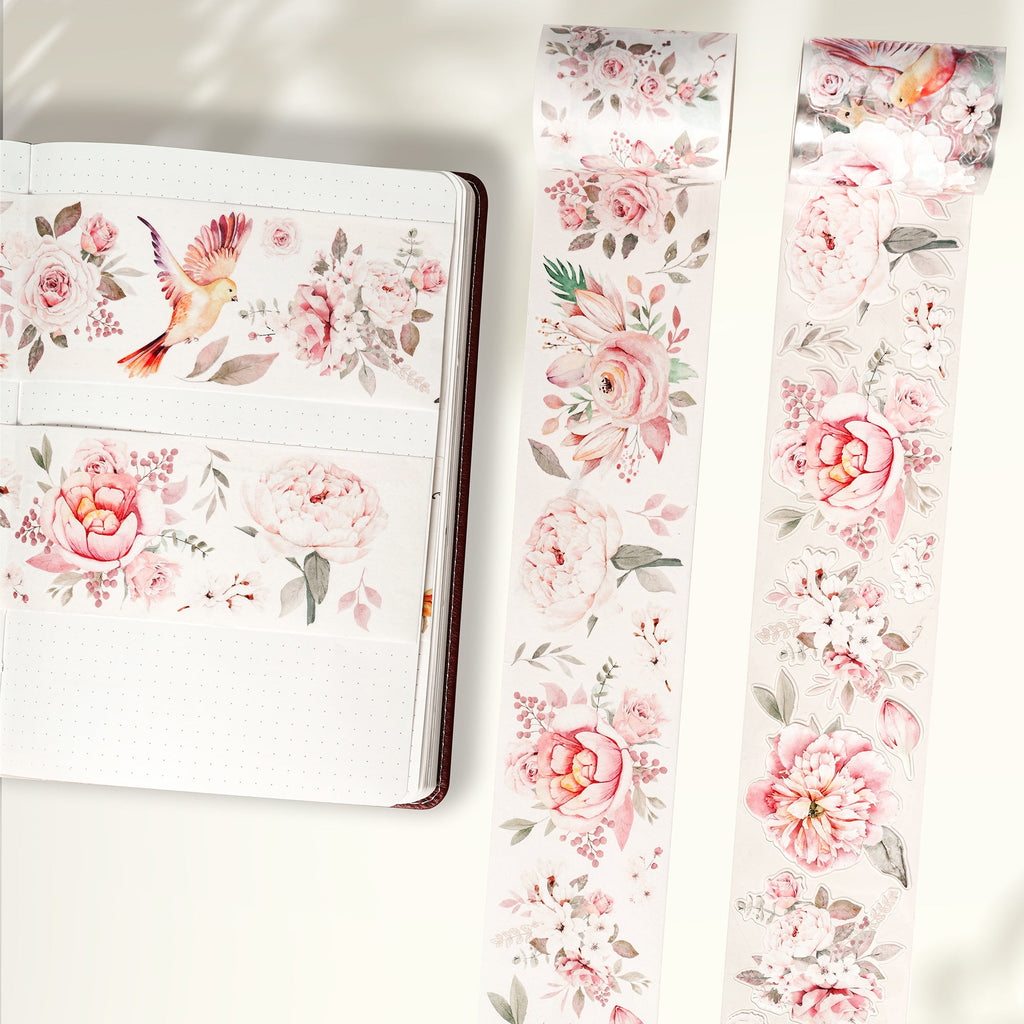 Pre-cut Pink Velvet Wide Washi/PET Tape