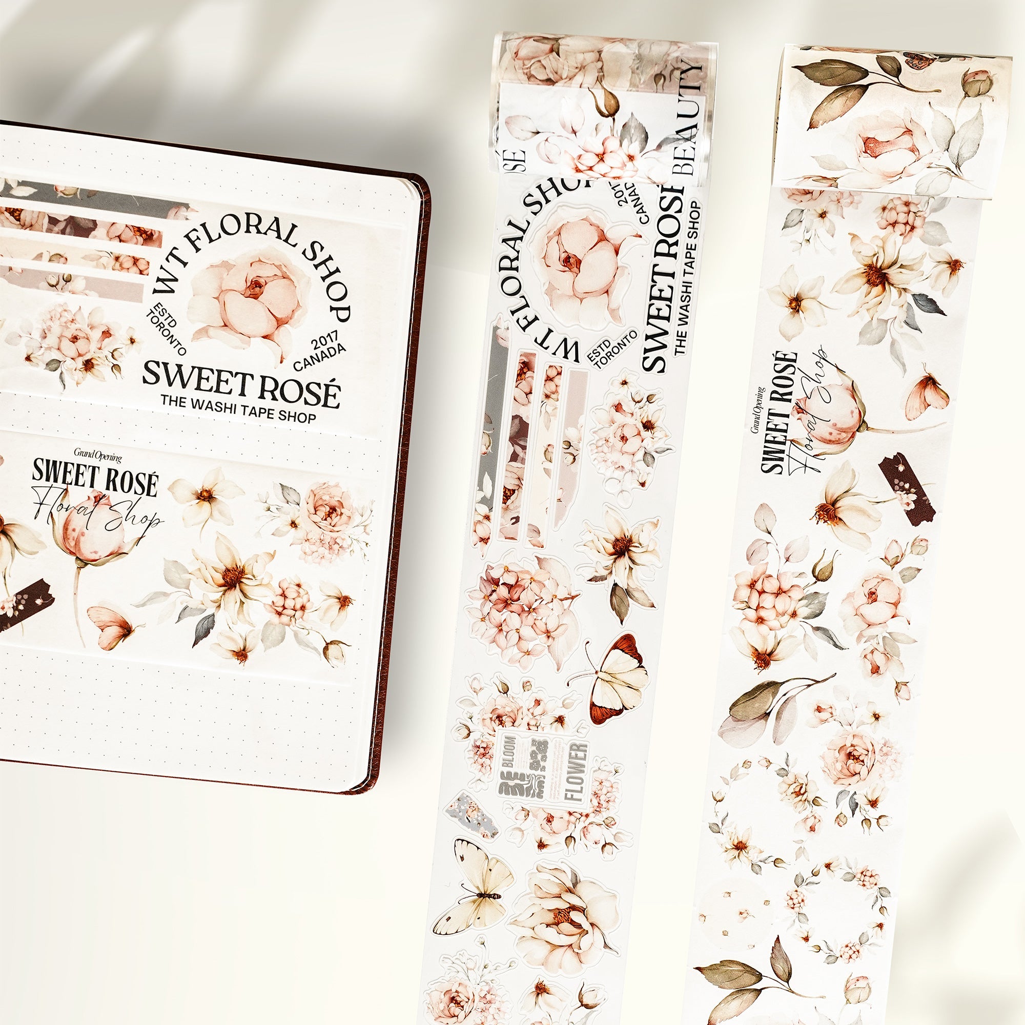 Pre-cut Sweet Rosé Wide Washi/PET Tape