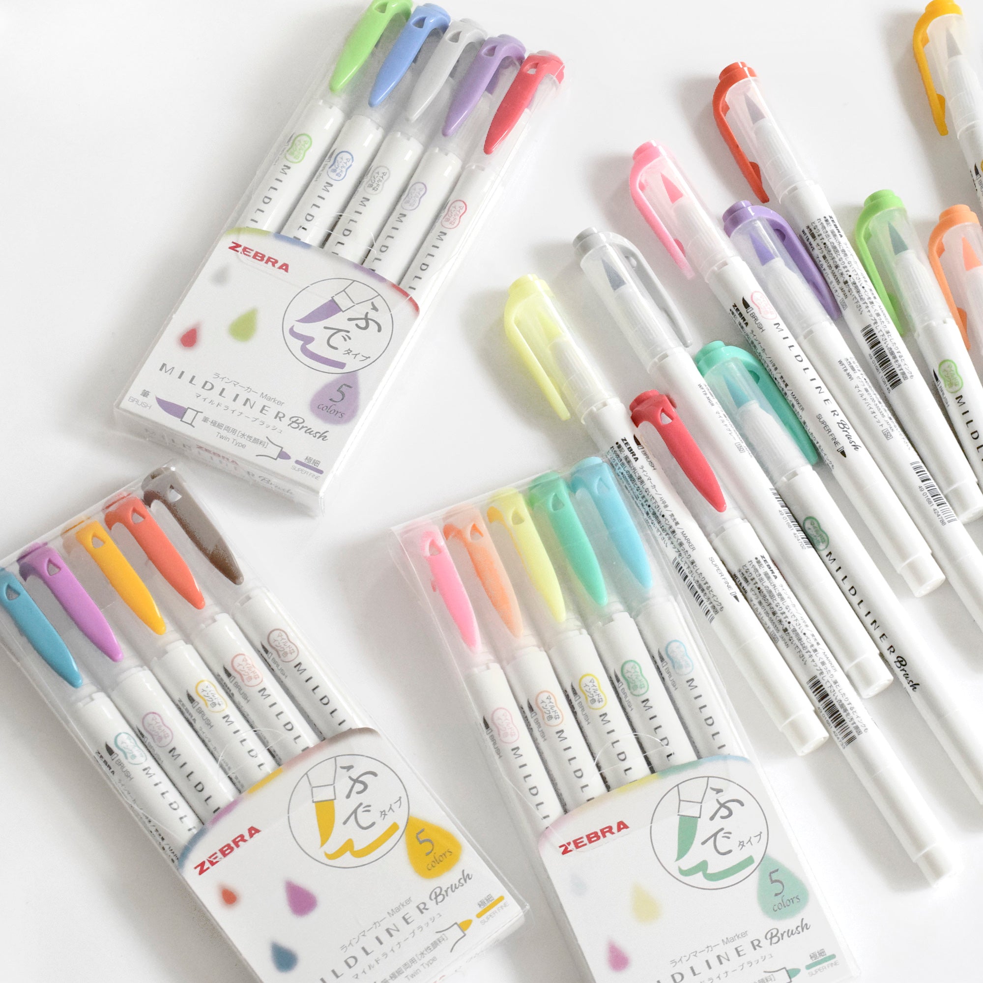 Mildliner Brush Pen Set - Pastel Colors