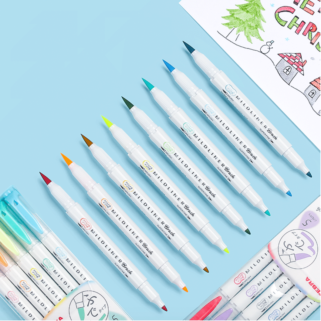 Mildliner Brush Pen Set - Cool Colors