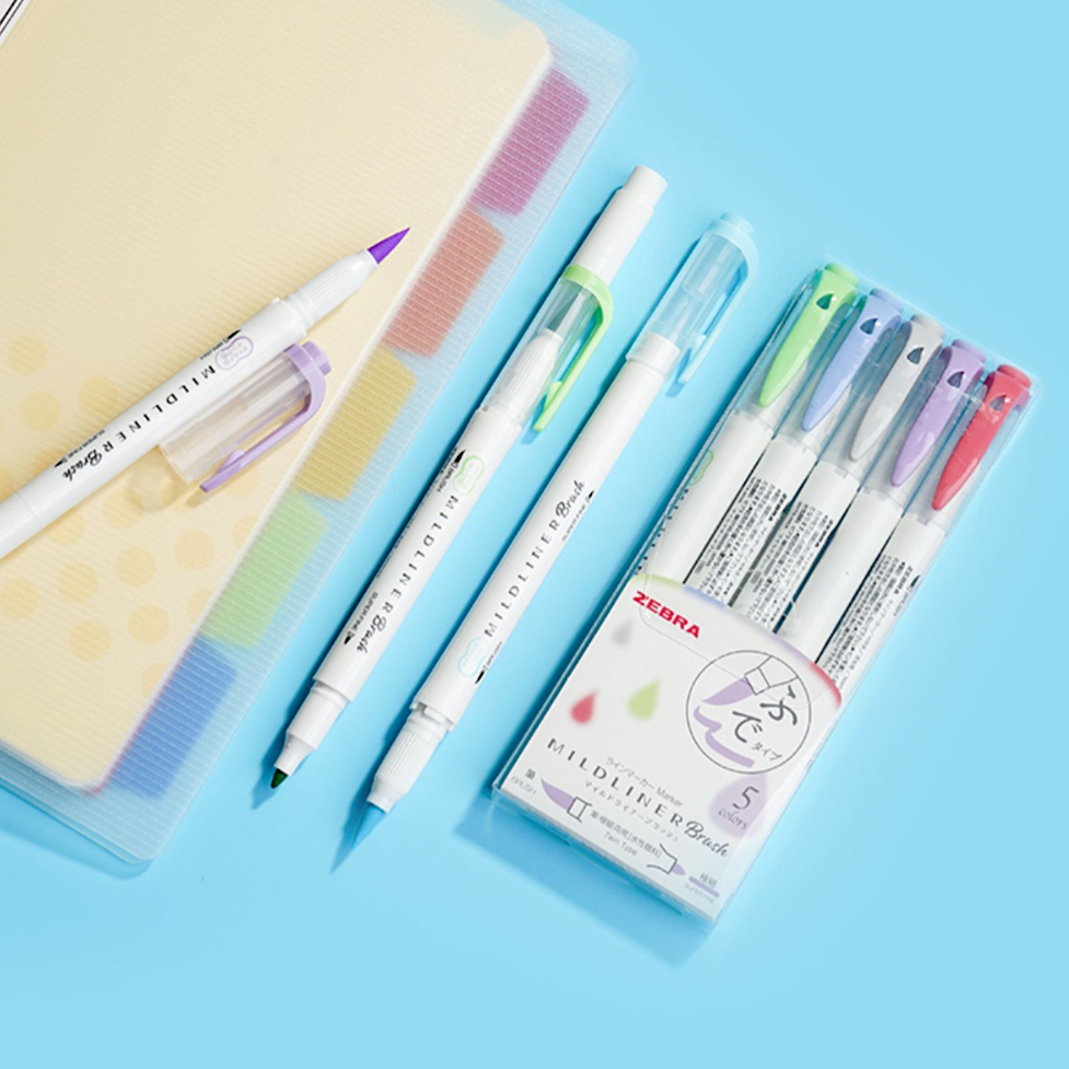 Mildliner Brush Pen Set - Cool Colors