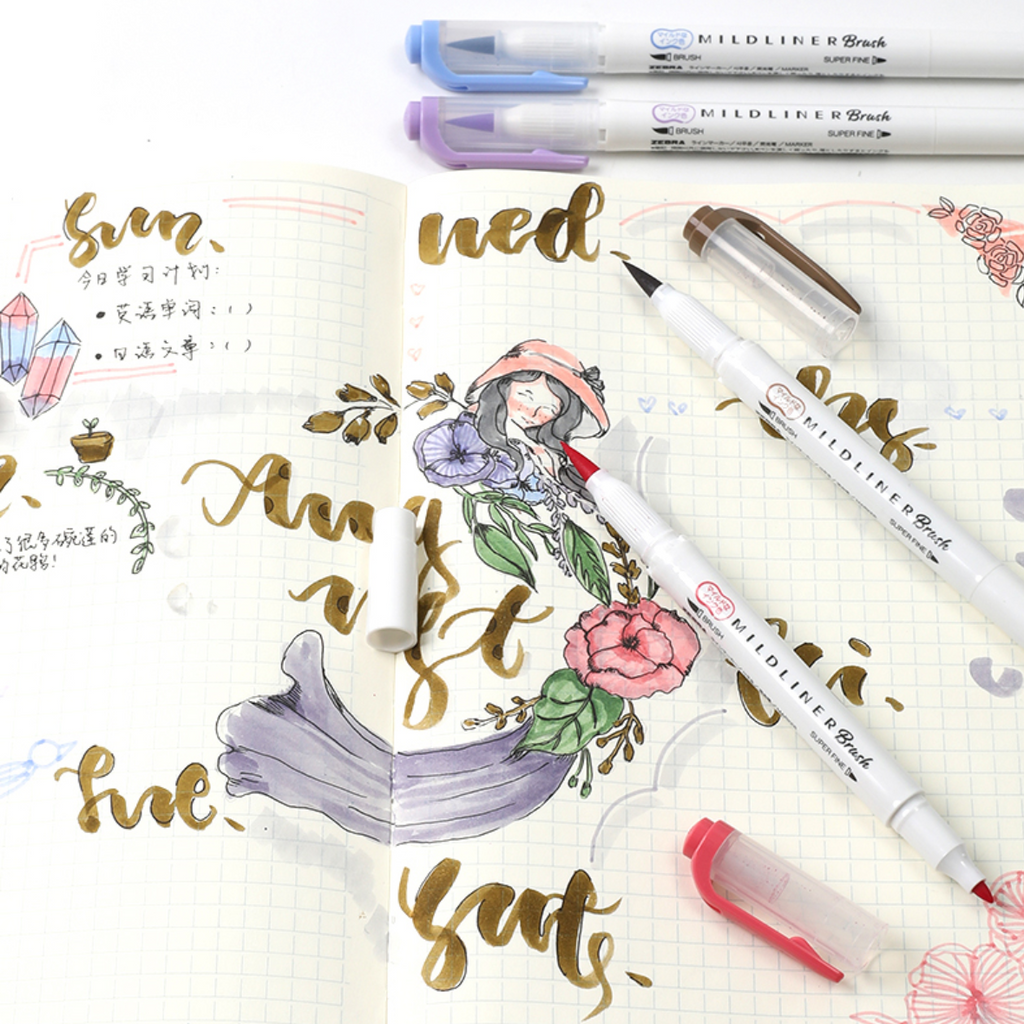 Mildliner Brush Pen Set - Warm Colors