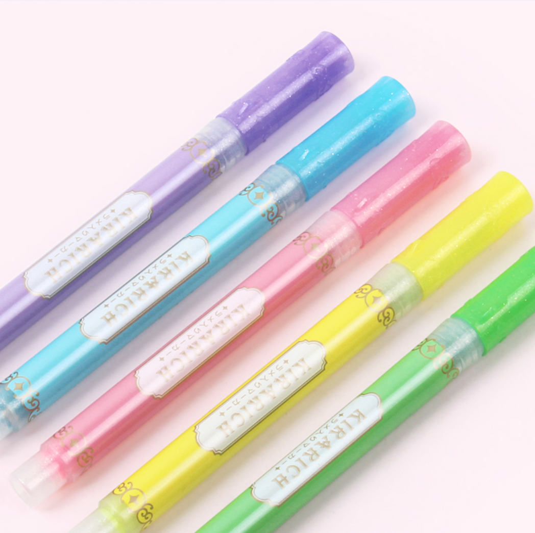 Zebra Kirarich Glitter Highlighters - 5 Color Set