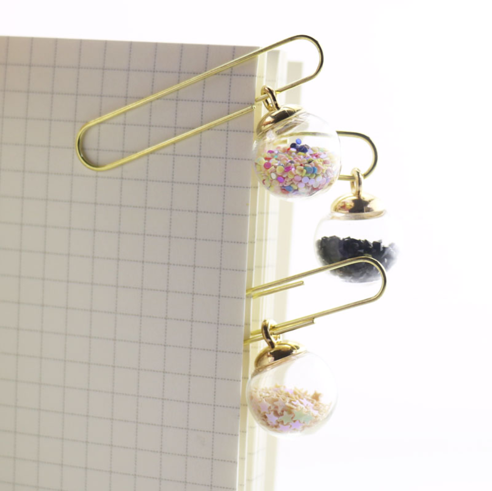 Glass Ball Paper Clips
