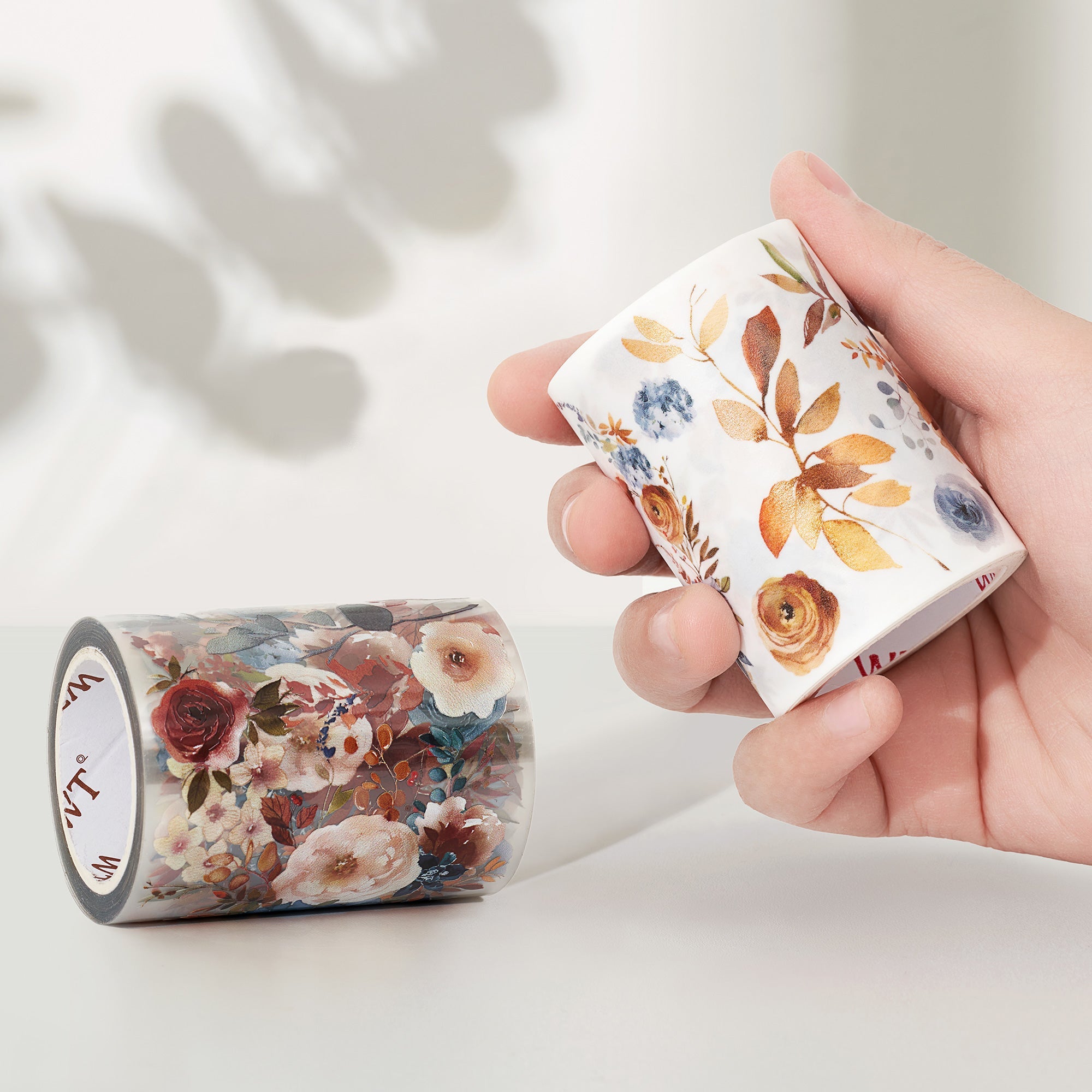 Dusty Blue & Cinnamon Wide Washi/PET Tape