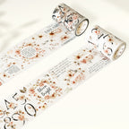 Pre-cut Rosé Scripts Wide Washi/PET Tape