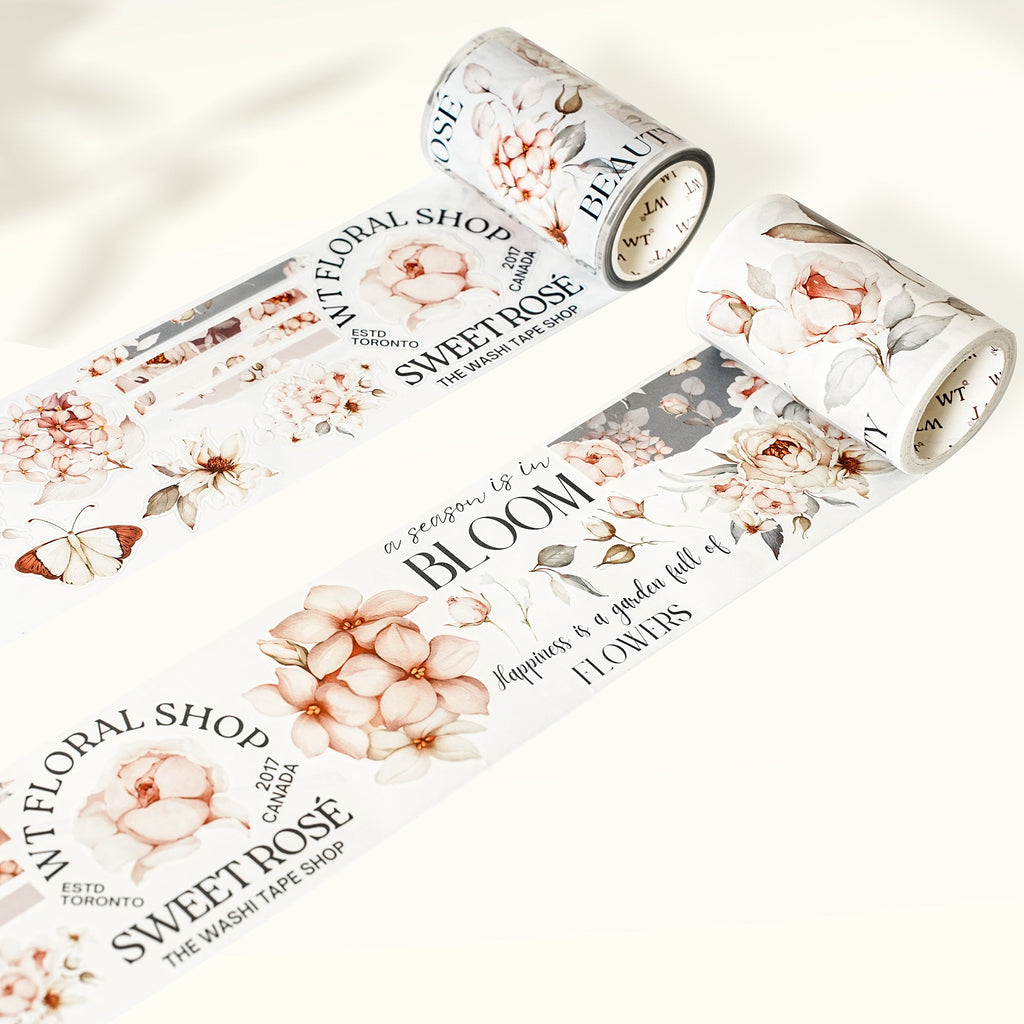 Pre-cut Sweet Rosé Wide Washi/PET Tape