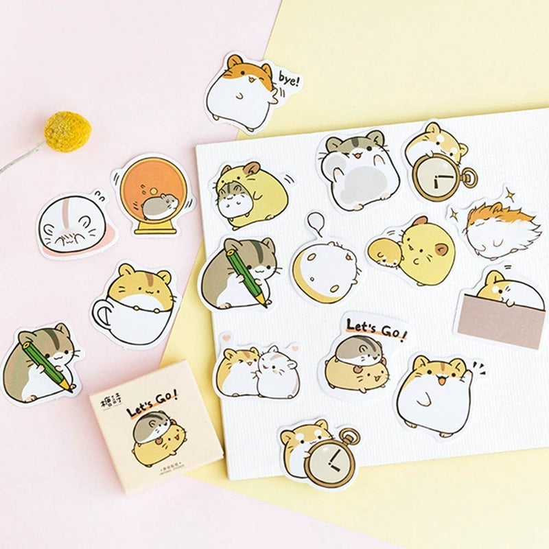 38 Pcs Kawaii Japanese Hamster Stickers