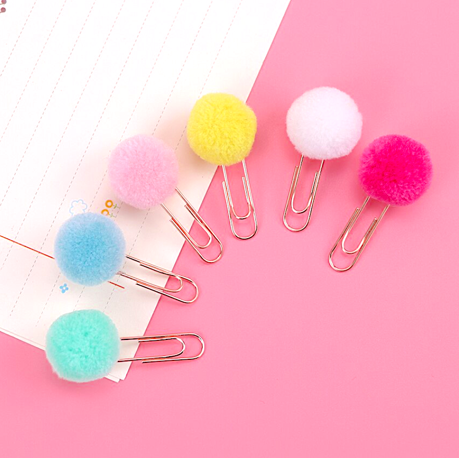 Pom Pom Paper Clips 6-Pack