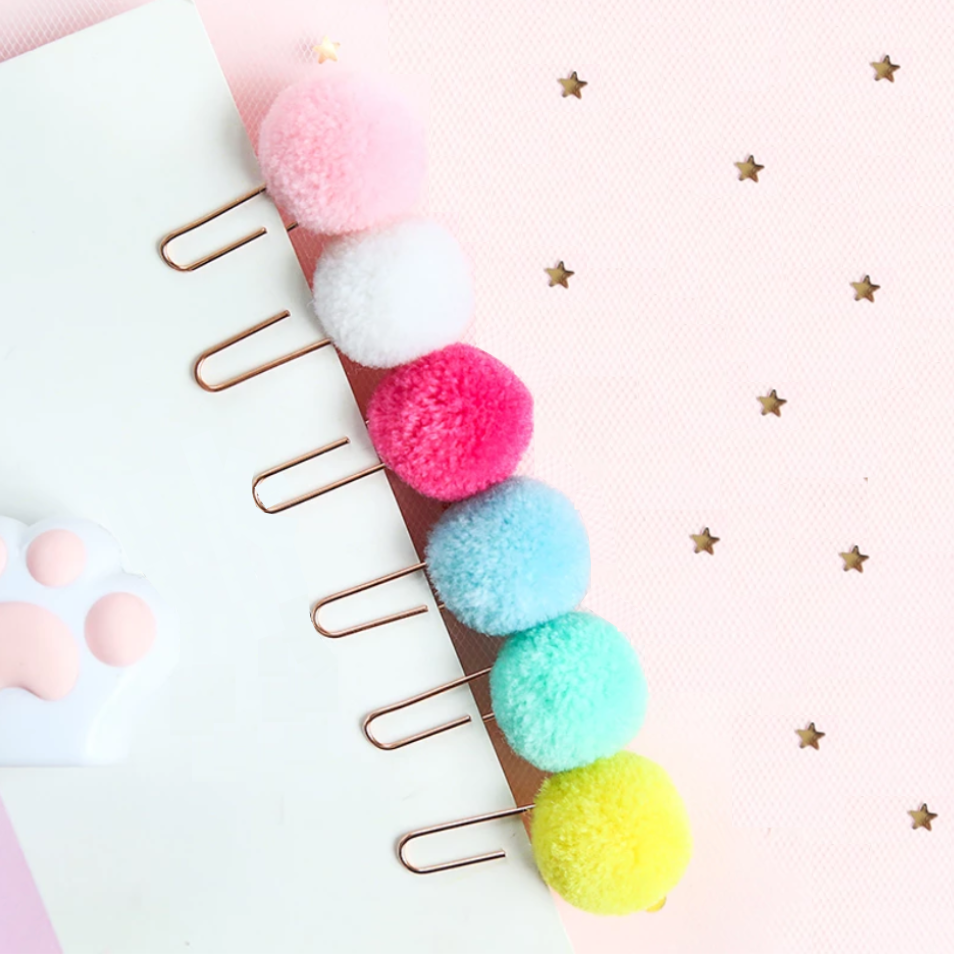 Pom Pom Paper Clips 6-Pack