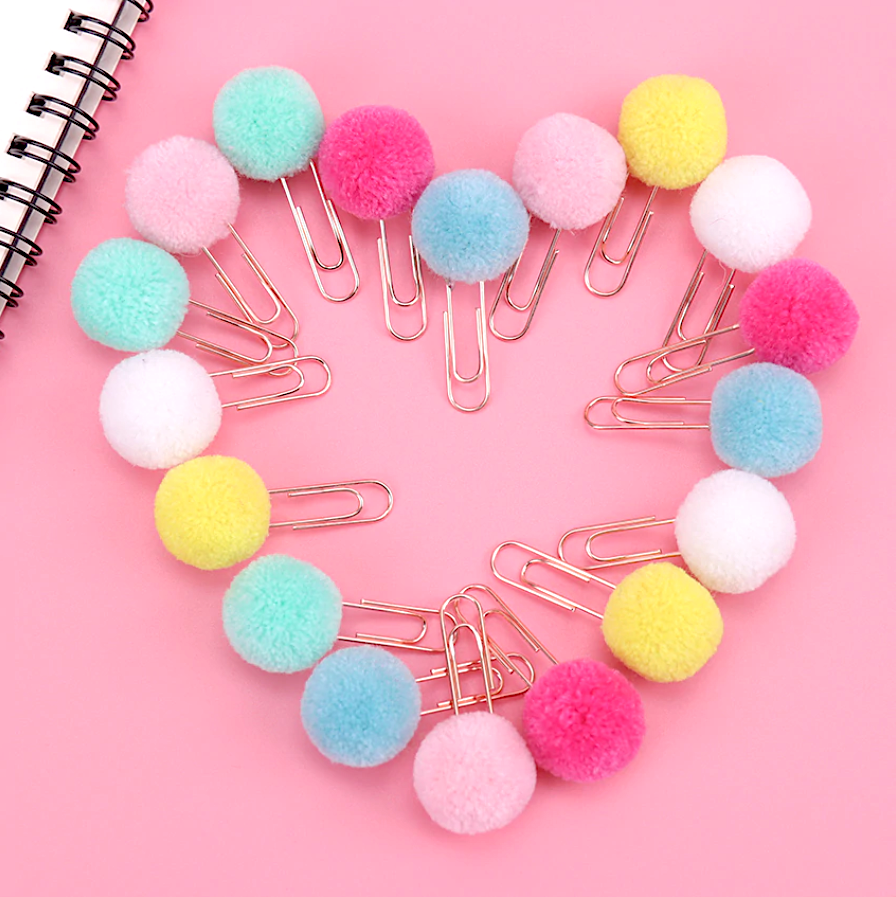 Pom Pom Paper Clips 6-Pack