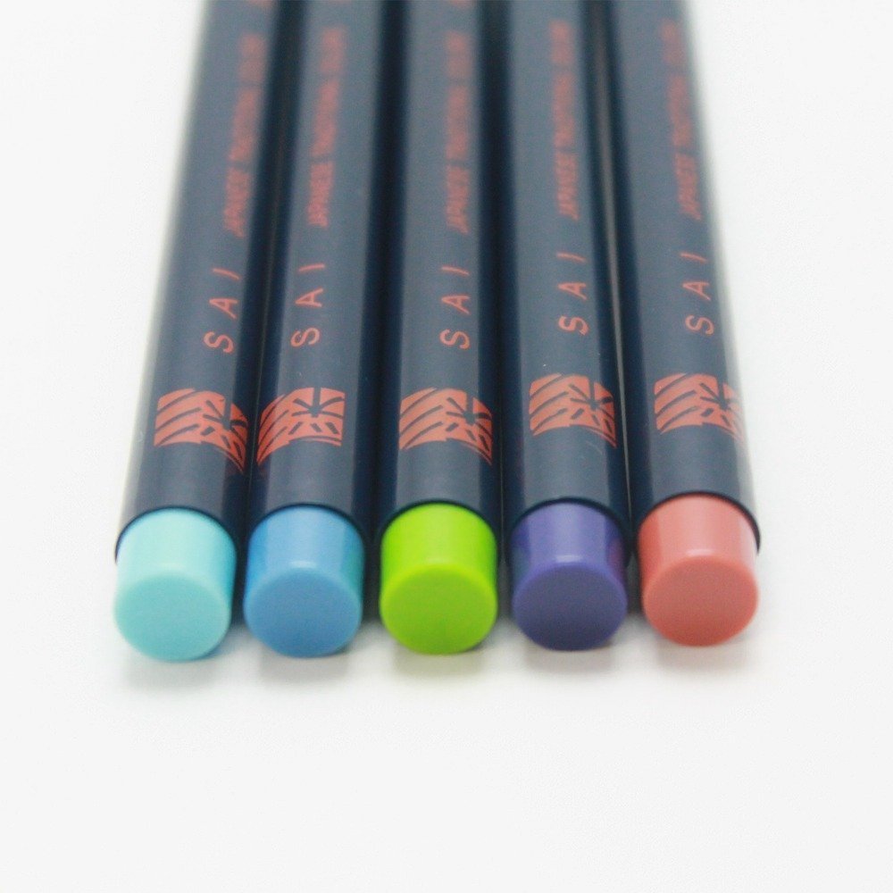 Akashiya Sai Watercolor Brush Pen - 5 Summer Color Set