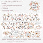 Pre-cut Rosé Scripts Wide Washi/PET Tape