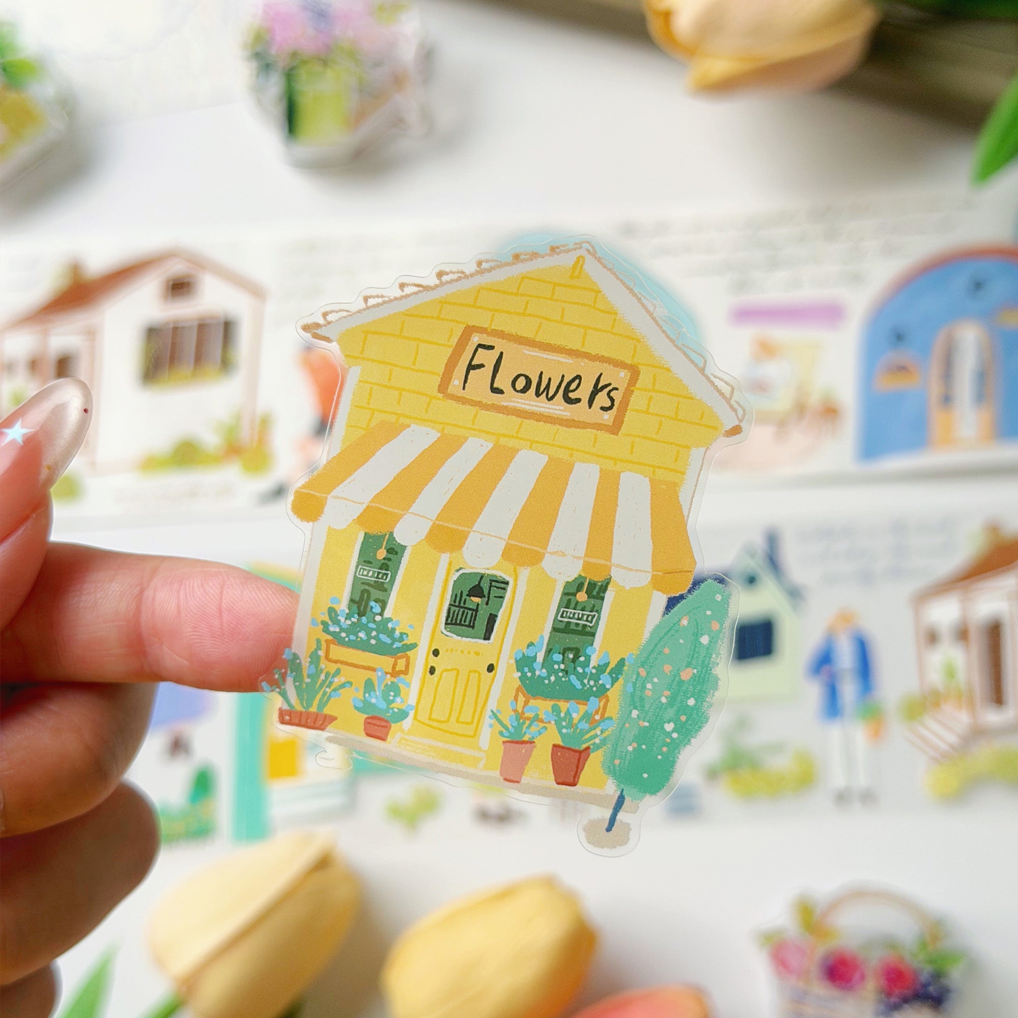 Pre-cut Bloom House Wide Washi/PET Tape