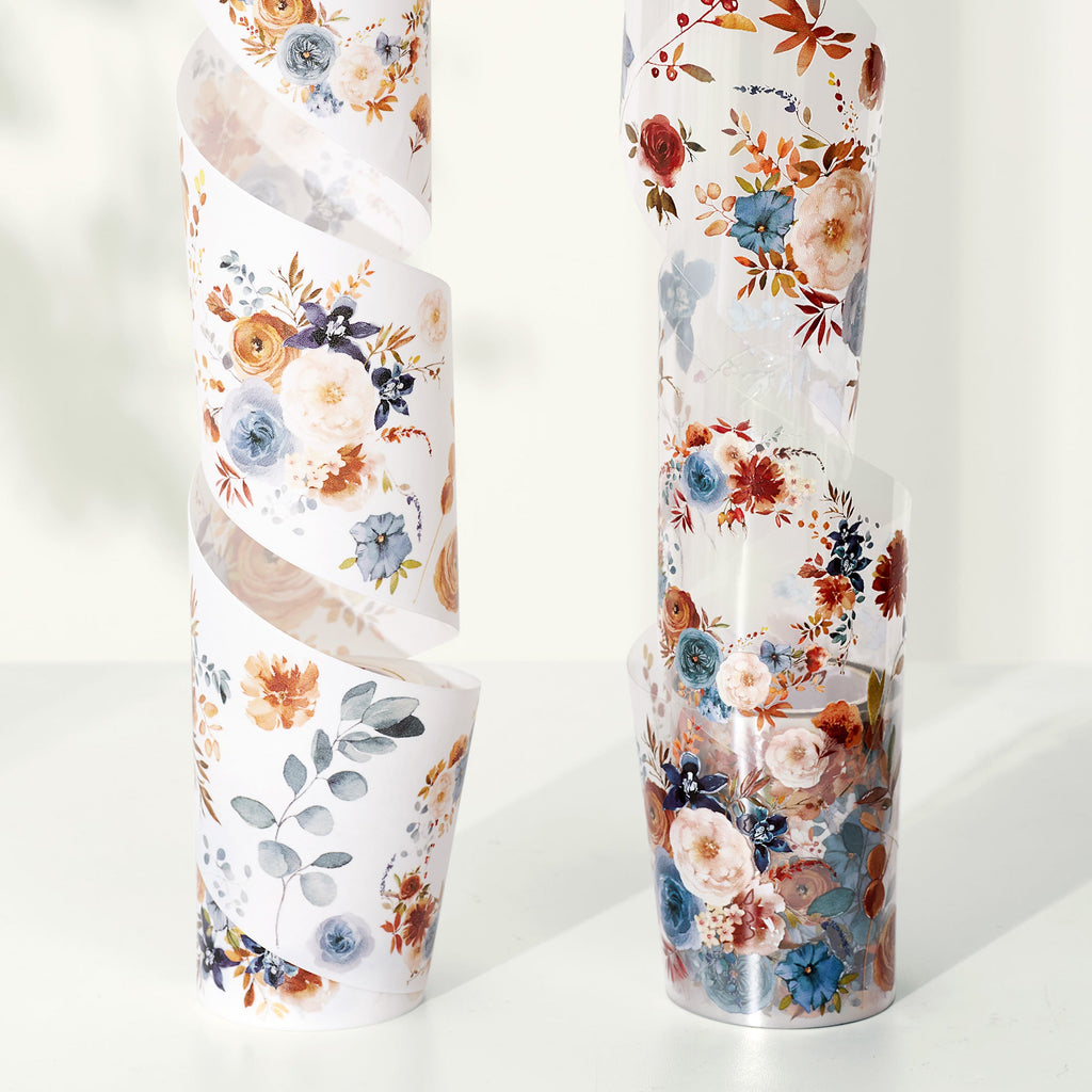 Dusty Blue & Cinnamon Wide Washi/PET Tape