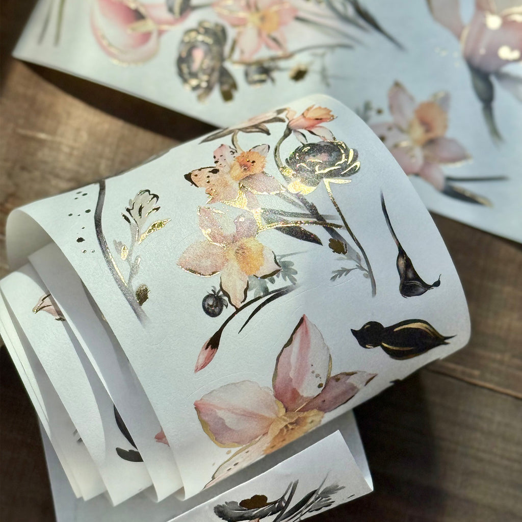 Auric Rose Washi Tape Sticker Set (GILDED)