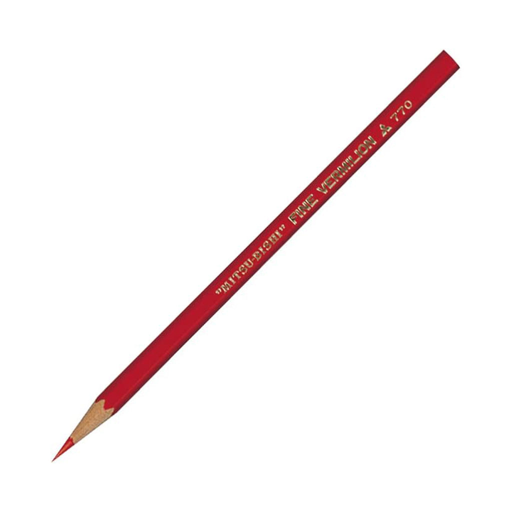 770 Vermilion Red Colored Wooden Pencils 1 Dozen Pack / uni Mitsubishi Pencil