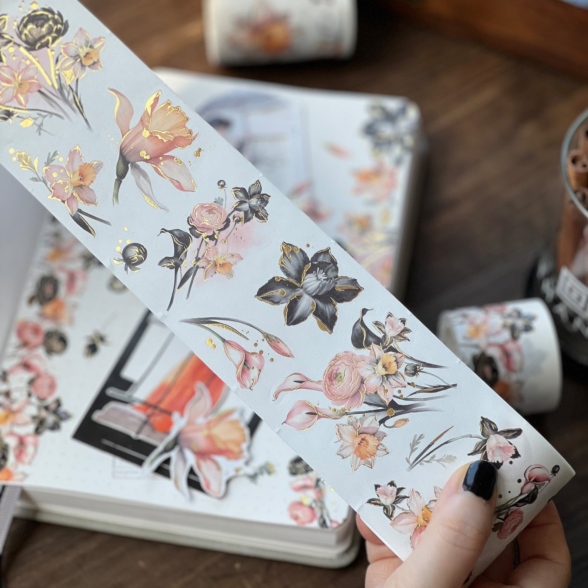 Auric Rose Washi Tape Sticker Set (GILDED)
