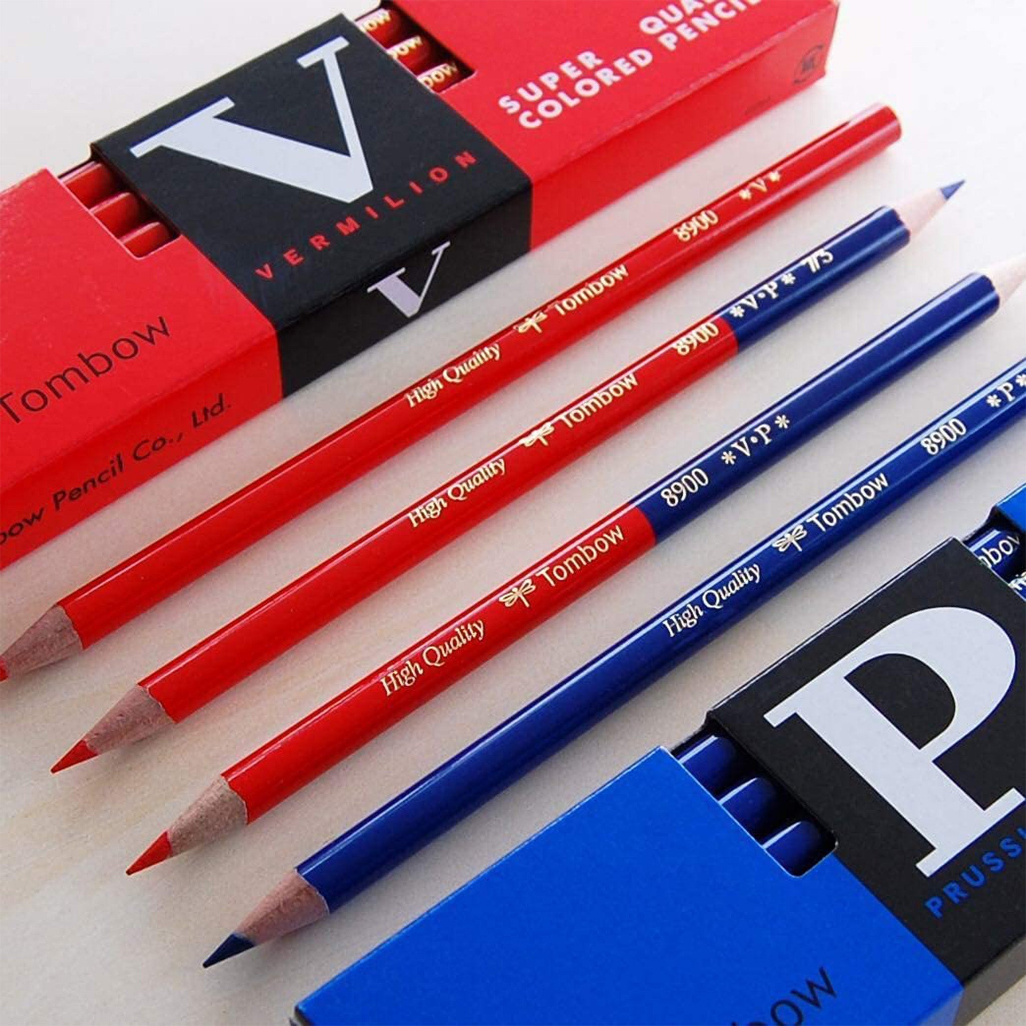 8900 Red & Blue Colored Wooden Pencils 1 Dozen Packs / Tombow