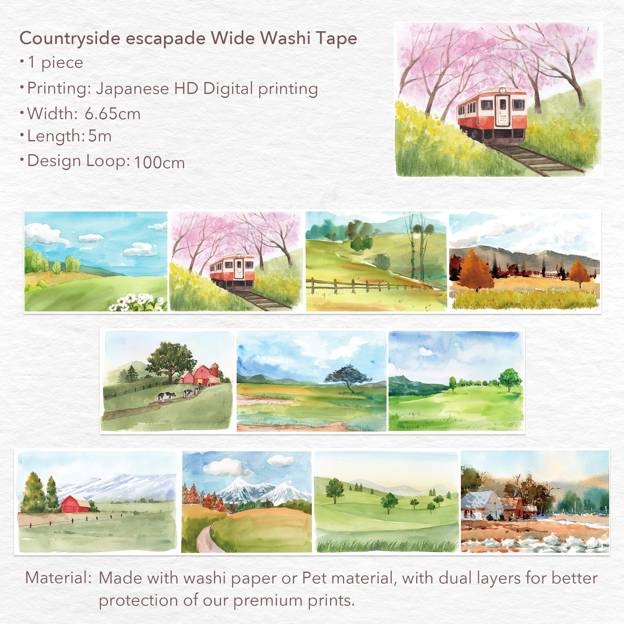 Countryside Escapade Wide Washi/PET Tape