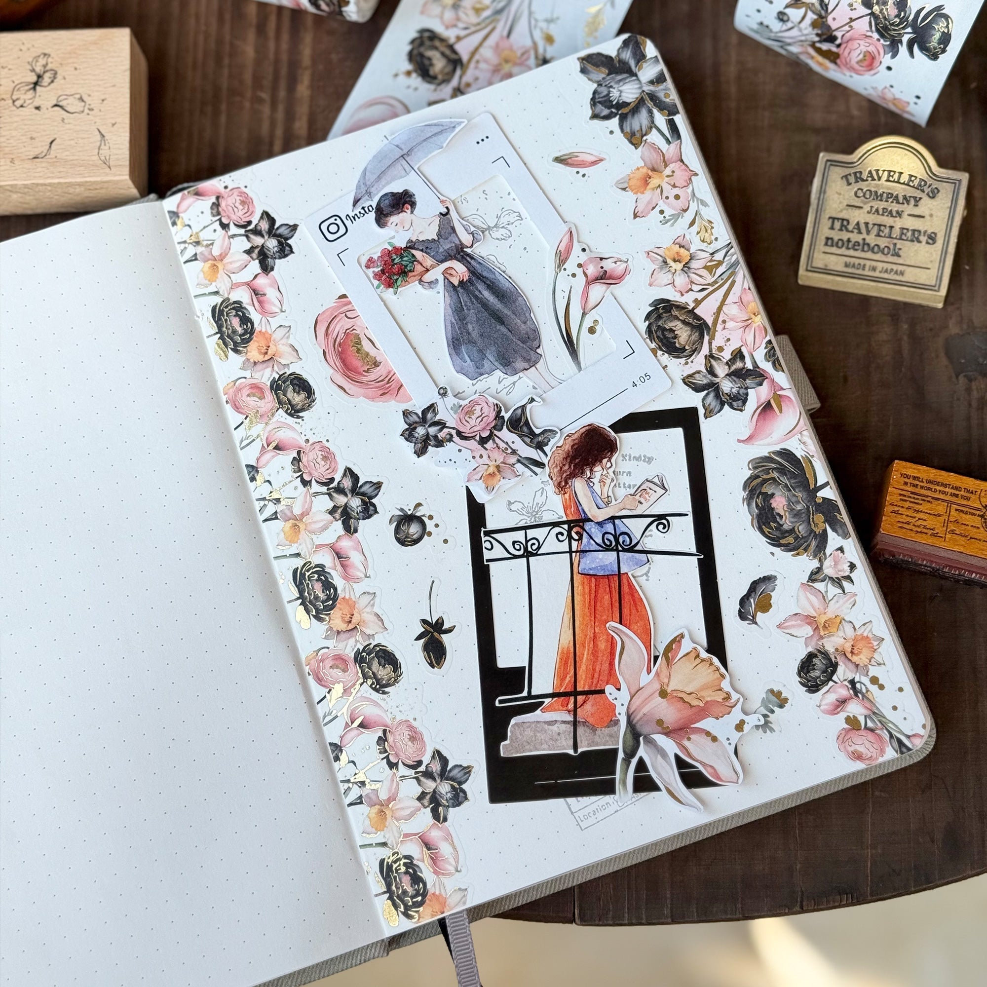 Auric Rose Washi Tape Sticker Set (GILDED)