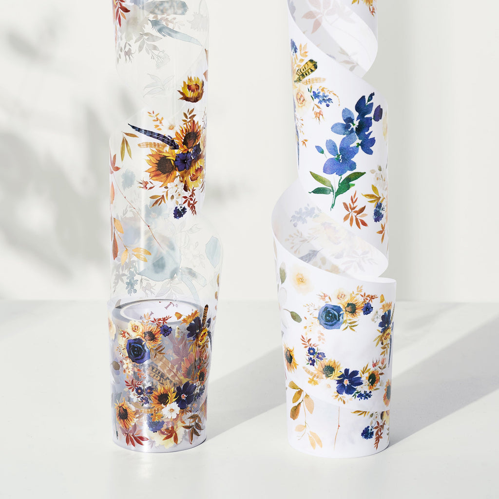 Sunflower & Navy Wide Washi/PET Tape