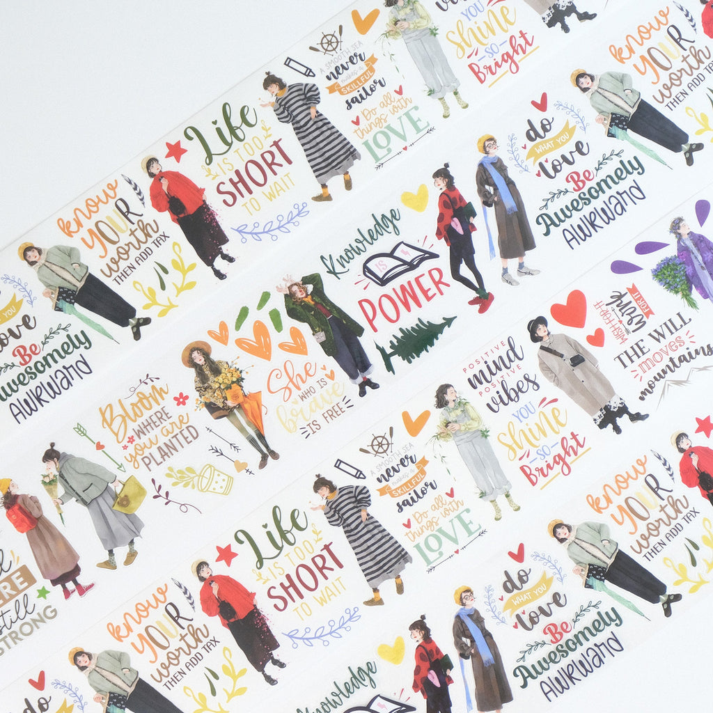 Pre-cut Silent Silhouette Wide Washi/PET Tape