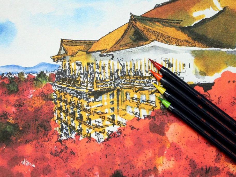 Akashiya Sai Watercolor Brush Pen - 20 Color Set