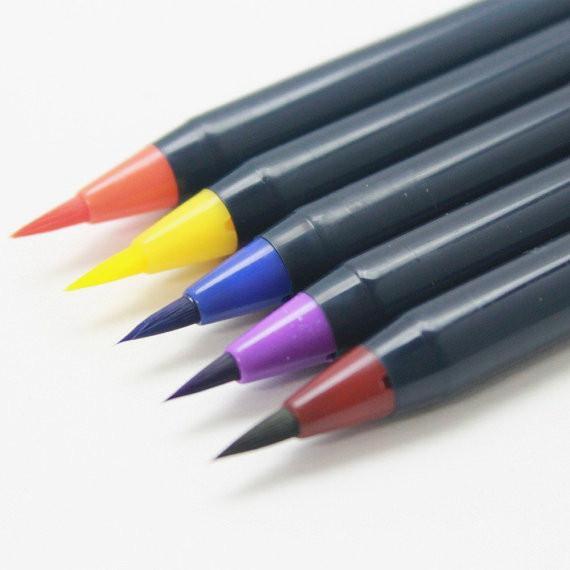 Akashiya Sai Watercolor Brush Pen - 5 Autumn Color Set