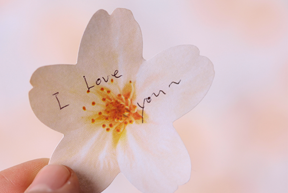 Appree Leaf Sticky Memo Notes - White Cherry Blossom