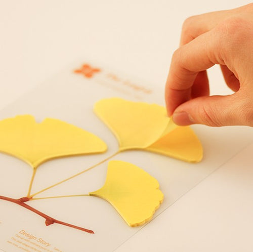 Appree Leaf Sticky Memo Notes - Yellow Ginkgo