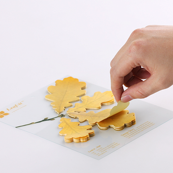Appree Leaf Sticky Memo Notes - Yellow Oak