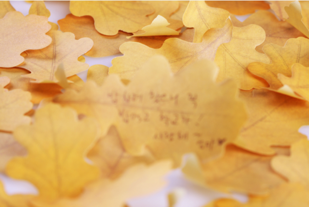 Appree Leaf Sticky Memo Notes - Yellow Oak